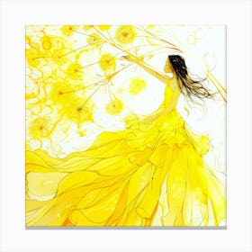 Flower Light - Dandelion Girl Canvas Print