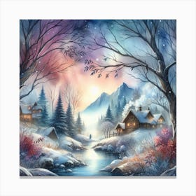 Winter Village Canvas Print