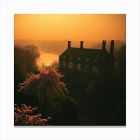 Sunrise Over A House Canvas Print