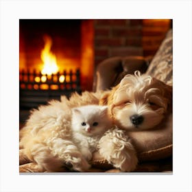 Cat and Dog Canvas Print