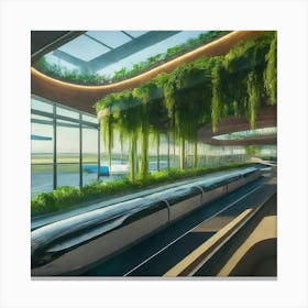 Futuristic travel port Canvas Print