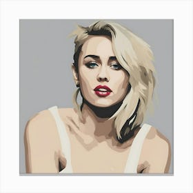 Miley Cyrus Long Side Hair Canvas Print