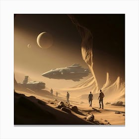 Spaceship In The Desert Canvas Print