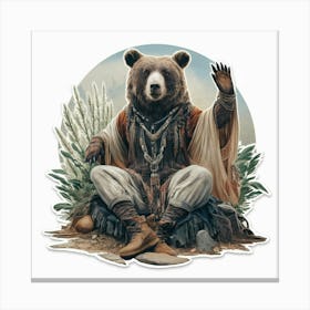 Bear In The Woods Canvas Print