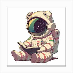 Astronaut Reading A Book 2 Canvas Print