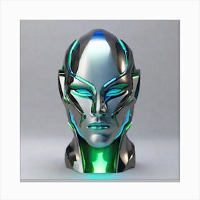 Futuristic Robot Head Canvas Print