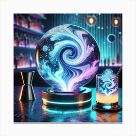 A Futuristic Cocktail Named Storm Surge Cocktail, Canvas Print