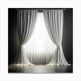 White Curtains In A Room Canvas Print