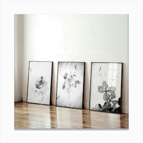 Black And White Flowers Canvas Print