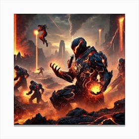 Sci Fi Volcanic Combat Pyroclast Clan Canvas Print