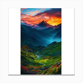 Sunset In The Mountains 20 Canvas Print