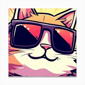 Cat In Sunglasses Canvas Print