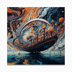 Outer Space Ship Canvas Print