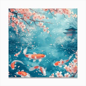 Koi Fish In The Pond Canvas Print