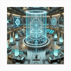 The Interior Of A Futuristic Hydrogen Fuel Lab In Canvas Print