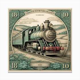 Vintage Train Art Print Canvas Print