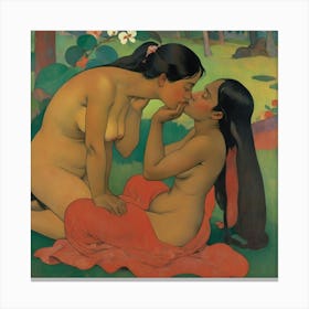 Whispered Words 1892 Paul Gauguin Art Print 1 Canvas Print