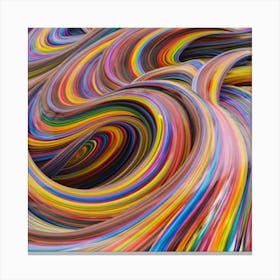 Close-up of colorful wave of tangled paint abstract art 21 Canvas Print