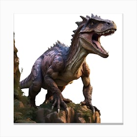 Dinosaur On A Rock Canvas Print