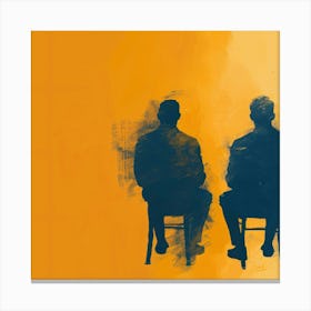 Silhouette Of Two Men 1 Canvas Print