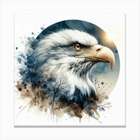 Eeagle Head in Watercolors -Wild Bird Artwork 120 Canvas Print