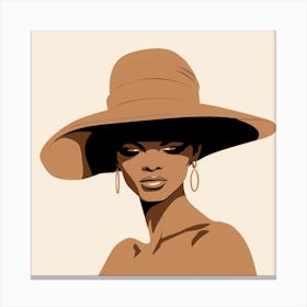Black Woman In A Hat 22 Canvas Print