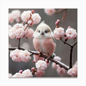 Bird In Cherry Blossoms Canvas Print