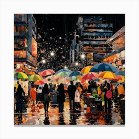 Rainy Night In Tokyo Canvas Print