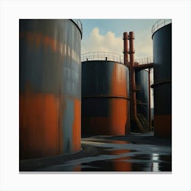 Oil Refinery - Oil Refinery Stock Videos & Royalty-Free Footage Canvas Print