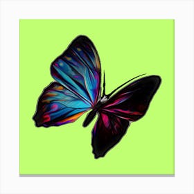 Butterfly On Green Background 1 Canvas Print