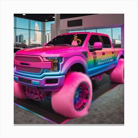 Rainbow Monster Truck Canvas Print