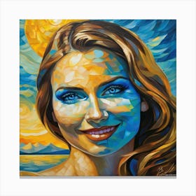 Woman With Blue Eyes duct Canvas Print