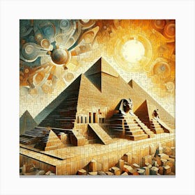 Abstract Puzzle Art Pyramids Egypt 2 Canvas Print
