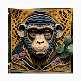 Monkey Head Bohemian Wall Art Canvas Print