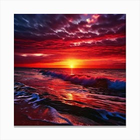 Sunset On The Beach 589 Canvas Print