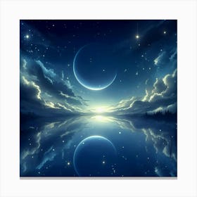 Moon And Stars 3 Canvas Print