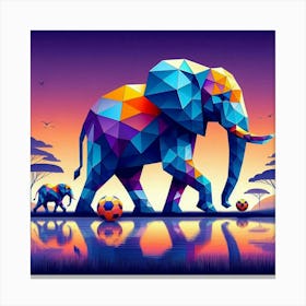 The Playful Pair Elephants Canvas Print