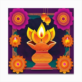 Diwali Greeting Card 2 Canvas Print