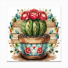 Cactus In A Pot 8 Canvas Print