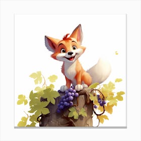 Fox And Grapes (5) Canvas Print