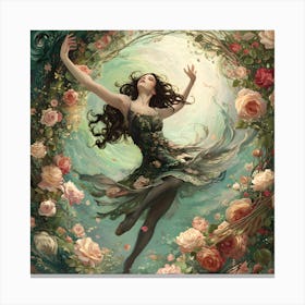 Ballet Of Roses Canvas Print