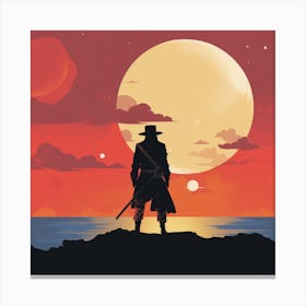 Silhouette Of A Man Canvas Print