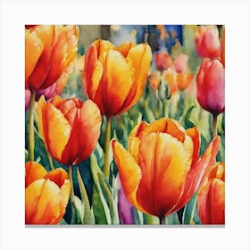 Orange Tulips Canvas Print