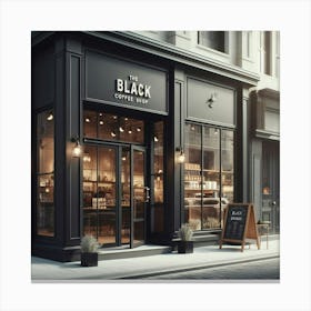 Black Coffee Shop 1 Canvas Print