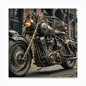 Steampunk Motorcycle Canvas Print