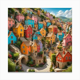 Colorful Village Canvas Print