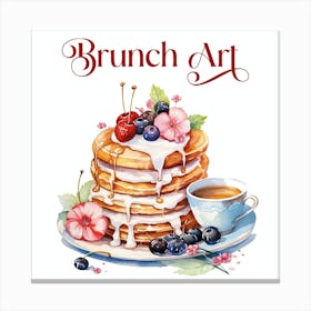 Foodie Brunch Art Watercolor Canvas Print