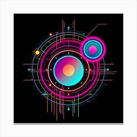 Retro Futuristic Elements,Retro Futuristic Background,Retro Futuristic Templates (38) Canvas Print