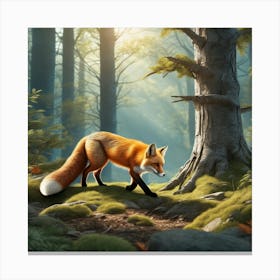 Fox In The Forest 97 Canvas Print