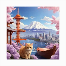 Japanese Cat Canvas Print